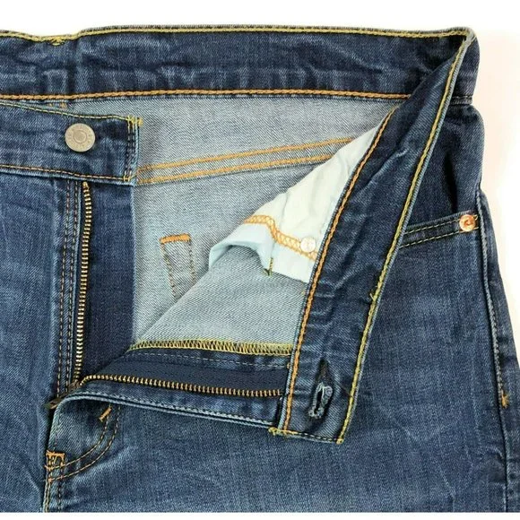 Levis 511 Slim Fit Tapered Leg Mens 36x34 Blue Jeans Distressed Denim Red Tab - Picture 5 of 12